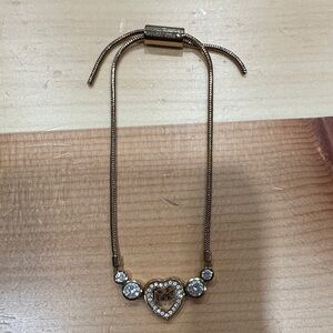 Michael Kors Gold Tone Bracelet with Heart and Crystals
